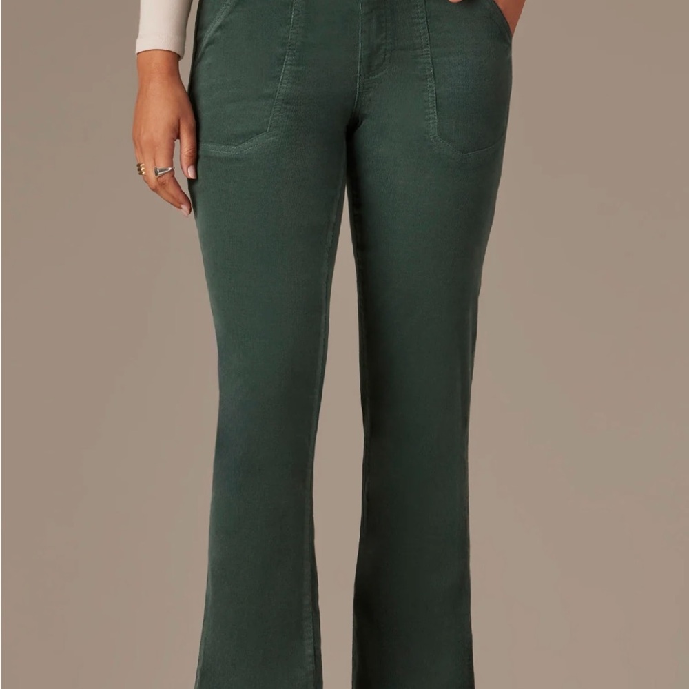 Wit & Wisdom - MADISON HIGH RISE UTILITY BOOTCUT PANTS - GREEN CORDUROY